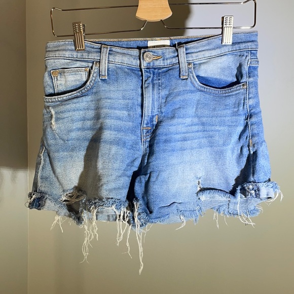 Hudson Distressed Cut Out Jean Shorts - Picture 2 of 7